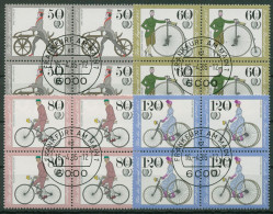 Bund 1985 Jugend Fahrräder 1242/45 4er-Block Gestempelt - Used Stamps