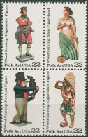 USA 1986 Volkskunst Holzfiguren 1852/55 ZD Postfrisch - Nuevos