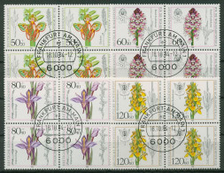 Bund 1984 Pflanzen Blumen Orchideen 1225/28 4er-Block Gestempelt - Gebraucht