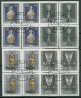 Bund 1986 Wohlfahrt: Kostbare Gläser 1295/98 4er-Block Gestempelt - Used Stamps