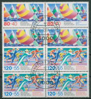 Bund 1987 Sport: Segel- U. Ski (Nordisch) WM 1310/11 4er-Block Gestempelt - Used Stamps