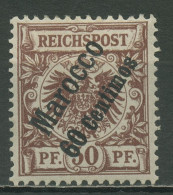 Deutsche Post In Marokko 1899 Krone/Adler Mit Steilem Aufdruck 6 Mit Falz - Marruecos (oficinas)