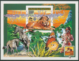 Niger 1996 Weltpfadfindertreffen Löwe Zebra Schmetterling Block 85 B (C29933) - Níger (1960-...)