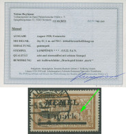 Memelgebiet 1920 Mit Aufdruckfehler 26 Y II Gestempelt Geprüft Mit Befund - Memel (Klaïpeda) 1923