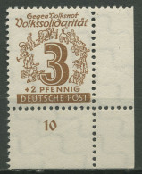 SBZ West-Sachsen 1946 Volkssolidarität 138 Y Ecke 4 Unten Rechts Postfrisch - Altri & Non Classificati