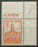 SBZ West-Sachsen 1946 Abschied Mit Fluor. Gummi 154 Y Y Ecke 2 Postfrisch - Andere & Zonder Classificatie