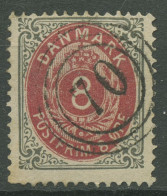 Dänemark 1875 Ziffern 8 Öre 25 YI Aa, WZ Kopfstehend Mit Nr.-Stpl. 70, SVENDBORG - Used Stamps