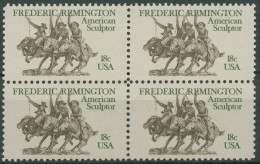 USA 1981 Frederic Remington Skulptur 1506 4er-Block Postfrisch - Nuevos