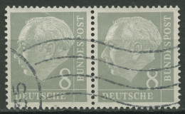 Bund 1954 Th. Heuss I Bogenmarken 182 X W Waagerechtes Paar Wellenstempel - Gebraucht