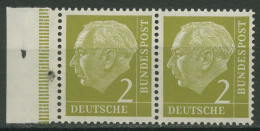 Bund 1954 Th. Heuss I Bogenmarken Mit Seitenrand 177 Waag. Paar SR Postfrisch - Unused Stamps