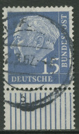 Bund 1954 Th. Heuss I Bogenmarken Walze Unterrand 184 X W UR Gestempelt - Used Stamps