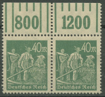 Dt. Reich 1923 Arbeiter Walze Oberrandpaar 244 A W OR 2'3'2/1'5'1 Postfrisch - Ongebruikt