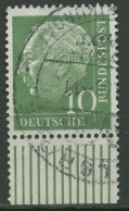 Bund 1954 Th. Heuss I Bogenmarken Walze Unterrand 183 X W W UR Gestempelt - Oblitérés