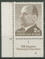 DDR 1969 Walter Ulbricht, Währung M, 1482 B Ecke Mit Teil-DV Postfrisch - Nuovi