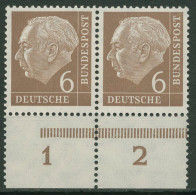Bund 1954 Th. Heuss I Bogenmarken Platte Unterrand 180 Paar P UR Postfrisch - Nuovi