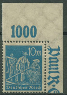 Dt. Reich 1923 Freimarke Arbeiter Platte Oberrand 239 P OR Ecke 2 Postfrisch - Nuovi