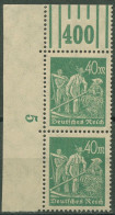 Dt. Reich 1923 Arbeiter Walze Oberrand 244 A W OR 2'3'2 Ecke 1, Paar Postfrisch - Unused Stamps