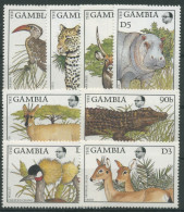 Gambia 1988 Tiere Und Pflanzen Akazie Leopard Flusspferd 739/46 Postfrisch - Gambie (1965-...)
