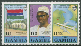 Gambia 1990 25 . Jahrestag Der Unabhängigkeit Flugzeug Flagge 1034/36 Postfrisch - Gambie (1965-...)