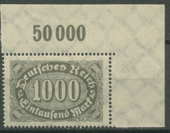 Deutsches Reich 1922/23 Ziffern Plattendruck 252 P OR Ecke 2 Postfrisch - Ongebruikt