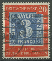 Bund 1949 100 Jahre Dt. Briefmarken 114 Gestempelt, Dünne Stelle (R81002) - Used Stamps