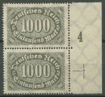 Dt. Reich 1922/23 Ziffern, Formnummer + Passerkreuz Platte 252 P FN 4 Postfrisch - Ungebraucht