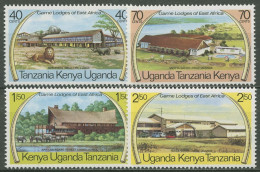Ostafrikanische Gem. 1975 Safari-Herbergen In Ostafrika Löwe 287/90 Postfrisch - Kenya, Oeganda & Tanzania