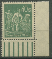 Dt. Reich 1923 Arbeiter Walzendruck Unterrand 244 A W UR 1'5'1 Ecke 4 Postfrisch - Nuevos