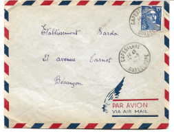 LETTRE 1954 AVEC TIMBRE MARIANNE DE GANDON ET CACHET CAPESTERRE GUADELOUPE - Manual Postmarks