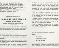 Florent Coremans Geb Te Betekom Op 25 April 1921 Overl Te  Begijnendijk Op 10 Maart 1982 - Altri & Non Classificati