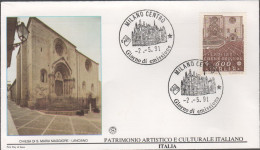 ITALIA - ITALIE - ITALY - 1991 - Chiesa Di Santa Maria Maggiore, A Lanciano - FDC Filagrano Gold - FDC