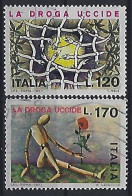 Italy 1977  Kampf Dem Drogenmissbrauch  (o) Mi.1560-1561 - 1971-80: Usados