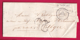 CAD TYPE 15 JAULNAY VIENNE OR LA TRICHERIE 1851 POUR ORLEANSVILLE ALGER ALGERIE LETTRE - 1849-1876: Classic Period