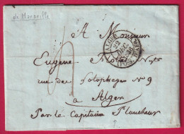 LETTRE ACHEMINEE DE MARSEILLE CAD ALGER POSS AFRIQUE SIGNATEURE CAPITAINE PLANCHEUR 1836 LETTRE - 1849-1876: Classic Period