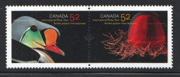 2007 International Polar Year Eider, Jellyfish Se-tenant Pair Sc 2205a MNH - Unused Stamps