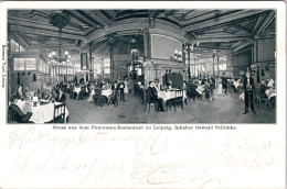 Gruss Aus Dem Panorama Restaurant Zu Leipzig , Inhaber Oswald Schlinke (Gelaufen 1900) - Leipzig