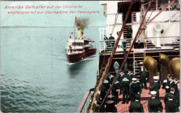 Amerikadampfer Auf Der Unterelbe (Stempel: Altona-Ottensen 1913) - Autres & Non Classés