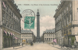 75 Paris 1er Place Vendome Et La Colonne CPA Cachet 1910 - Distrito: 01