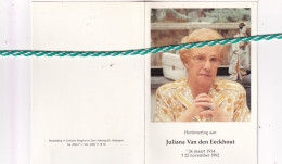 Juliana Van Den Eeckhout-De Baerdemaecker, Maldegem 1914, Sijsele-Damme 1992. Foto - Décès
