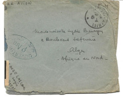 LETTRE 1945 AVEC CACHET DE CENSURE PAm - Guerre De 1939-45