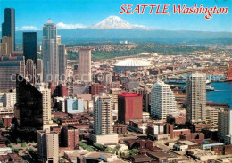 72740715 Seattle Aerial View With Elliot Bay And Mt Rainier - Sonstige & Ohne Zuordnung