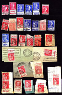 Lot 28 Timbres Oblitérés  Second Choix, Avec Bande Publicitaire - Unused Stamps