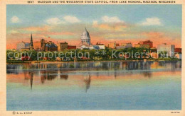 72735202 Madison_Wisconsin And The Wisconsin State Capitol Lake Monona Kuenstler - Other & Unclassified