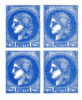 Lot 713 France N°374 Réimpression Bloc De 4 Cérès - Sonstige & Ohne Zuordnung