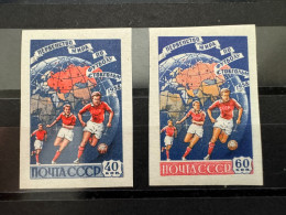 Set 2 Sellos Nuevos Sin Perforar URSS 1958 Football World Cup - Sweden - Nuevos