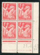 Lot A886 France Coin Daté Iris N°433 (**) - 1940-1949