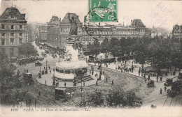 75 Paris Place De La Republique CPA Tram Tramway - Places, Squares