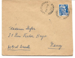 LETTRE  1954 AVEC CACHET HOROPLAN DE LUTZELBOURG - Cartas & Documentos