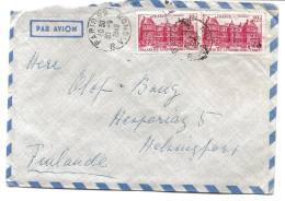 LETTRE  PAR AVION POUR LA FINLANDE 1948 AVEC 2 TIMBRES PALAIS DU LUXEMBOURG - Lettres & Documents