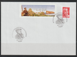 Atm, Lisa1, FDC, MARIANNE 0.76€ + 0.49€, JACQUES CARTIER. 5/11/2015. Percé, Quebec, CANADA. 69ème Salon D'automne - 2010-... Illustrated Franking Labels